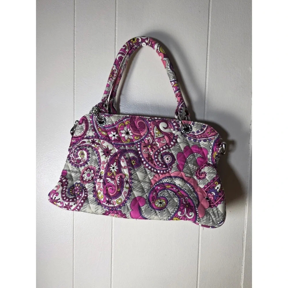 Vera Bradley Paisley Chain Bag Pink Quilted Shoulder Handbag Purse